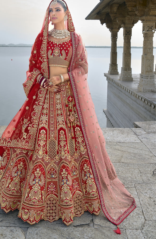 rajasthani shaadi wear lehenga choli with 2 dupattas