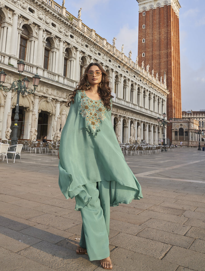 engagement partywear in sea green