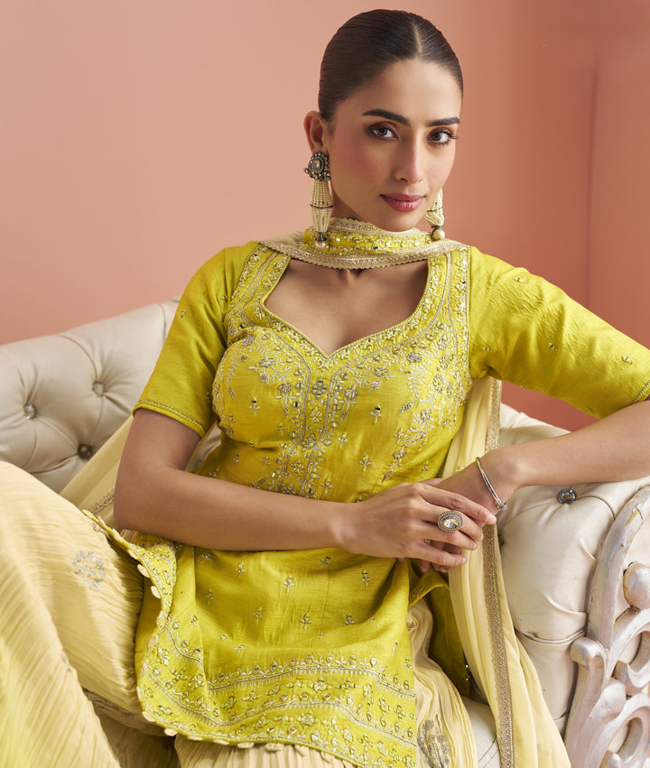 roka party indian wear in yellow