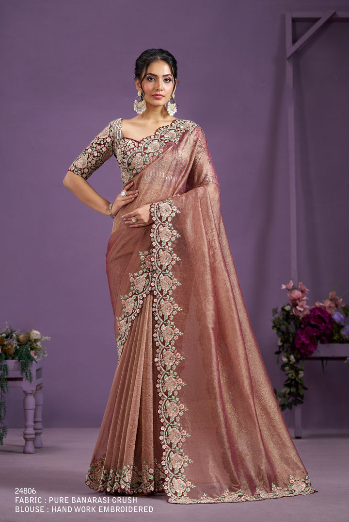 sagai partywear sari with corset blouse