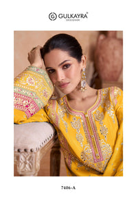 Haldi Function Wear Kurta Palazzo Suit