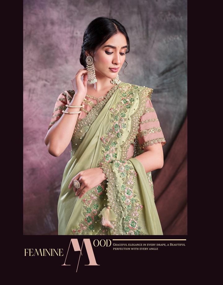 Mehendi Special Designer Latest Sari - Fashion Nation