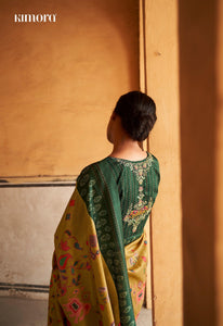 Ikkat Printed Tussar Silk Saree