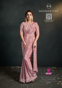 Cocktail Party Wear Crepe Saree with Belt