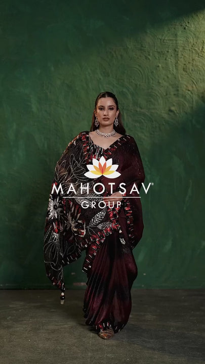 evening wear designer sari video by mahotsav group catalogue mohini