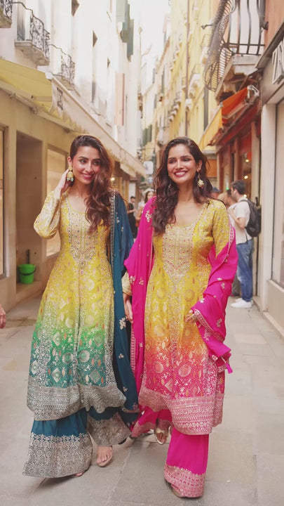 colourful rajasthani kurta sharara set by sayuri designer catalogue sugandh