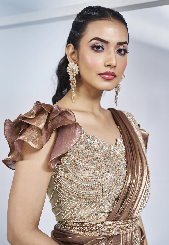 destination wedding partywear sari