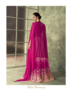 Roka Party Wear Indo Western Shaded Skirt & Top
