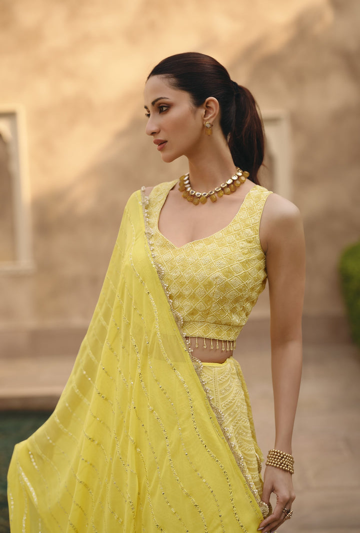 marriage partywear in yellow