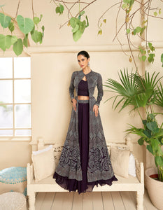 Cocktail Wear Purple Indo-Western Shrug Dress