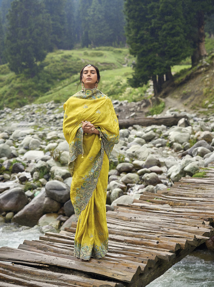 haldi function wear traditional ethnic sari