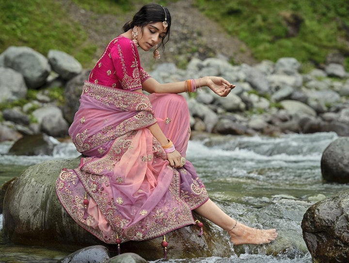 Marriage Function Wear Pink Silk Saree - Fashion Nation