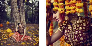 Unique Nakkashi Bridal NAK10014 Red Maroon Net Silk Lehenga Choli - Fashion Nation