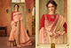 Suave CL10429 Designer Light Peach Cotton Red Silk Saree - Fashion Nation