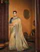 Latest Kajal Aggarwal KIM1116 Bridal Beige Blue Silk Saree - Fashion Nation