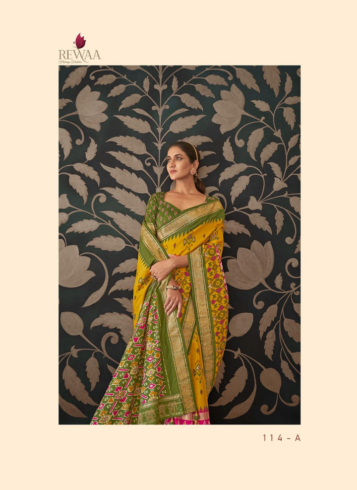 Mehendi Function Wear Patola Saree - Fashion Nation