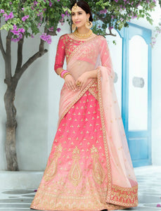 Jaipuri VAS1204 Latest Shaded Pink Silk Net Lehenga Choli - Fashion Nation
