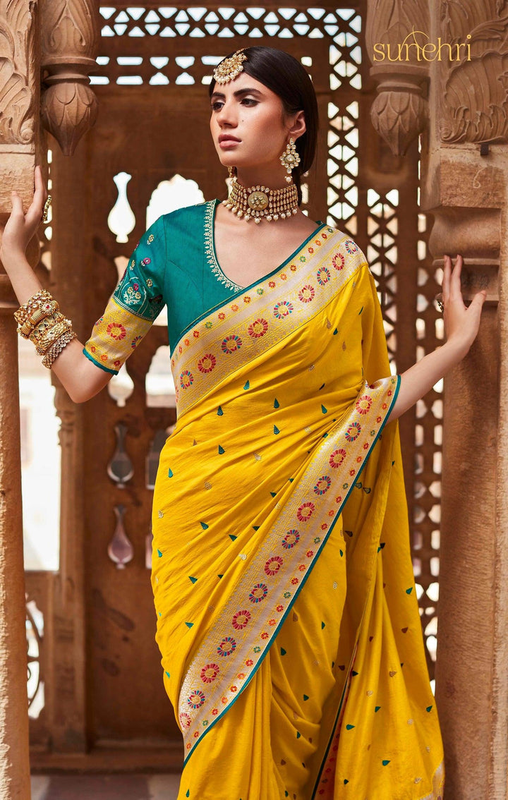 Haldi Party Wear Traditional Designer Saree - Fashion Nation