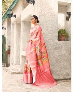 Day Function Wear Multicoloured Digital Weaving Silk Saree - Fashion Nation