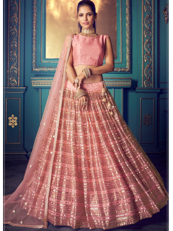 All Functions Wear Pink Net Latest Lehenga Choli - Fashion Nation