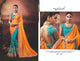 Nice Nakkashi NAK4177 Designer Blue Handloom Silk Orange Silk Georgette Saree - Fashion Nation