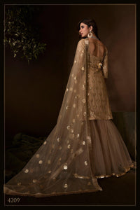 Celebrations Special Beige Net Festival Wear Sharara Suit for Online