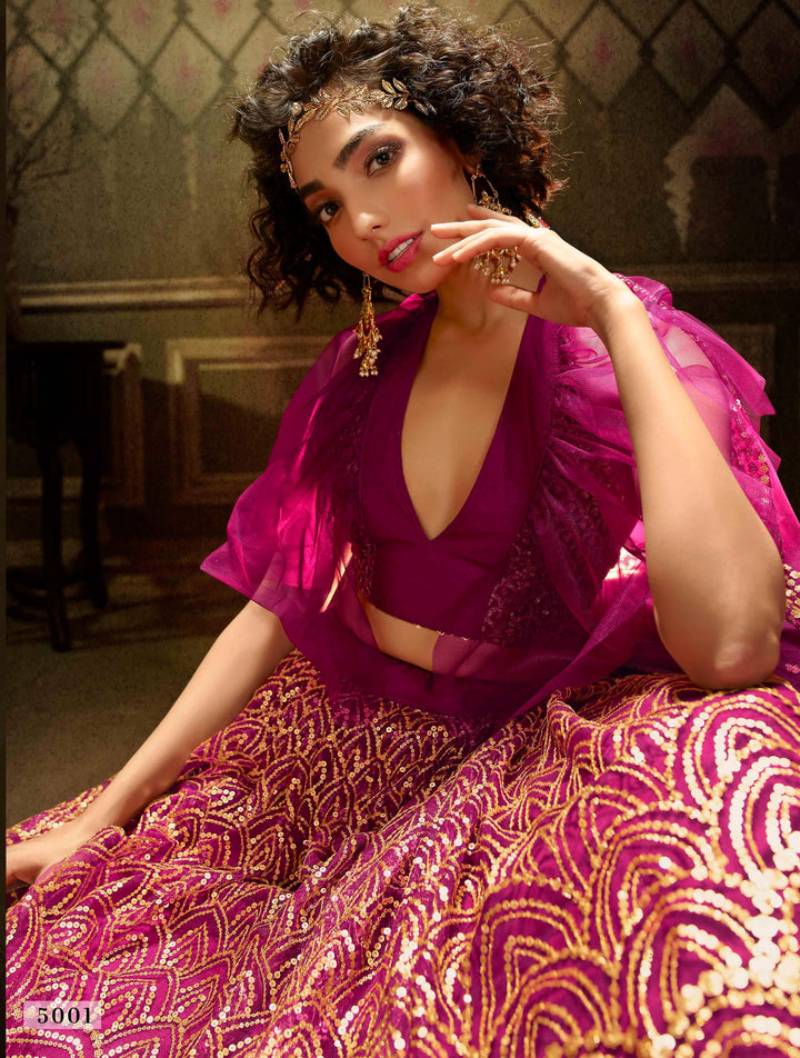 Ceremonial Party Wear Magenta Stylish Lehenga Choli - Fashion Nation