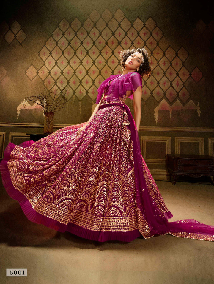 Ceremonial Party Wear Magenta Stylish Lehenga Choli - Fashion Nation