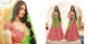 Embroidered Nakkashi Bridal NAK5079 Green Rani Pink Silk Net Lehenga Choli - Fashion Nation