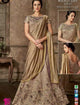 Indo Western MOH5104 Party Wear Beige Silk Lycra Saree Gown - Fashion Nation