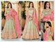 Delicate Nakkashi NAK5123 Bridal Pista Green Satin Silk Pink Net Lehenga Choli - Fashion Nation