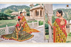 Haldi Wear Bandhej Patola Silk Saree at Best Prices by FashionNation