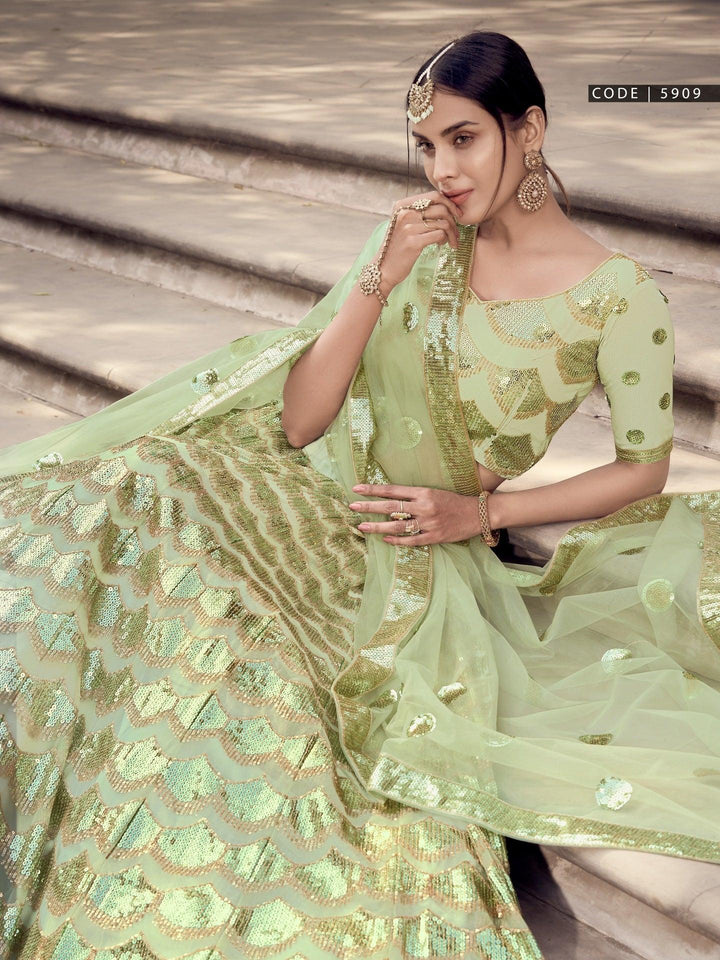 Mehndi Special Designer Party Wear Lehenga Choli - Fashion Nation