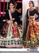 Designer Wear Anushka Sharma SN550 Bollywood Inspired Black Red Cream Multicoloured Silk Lehenga Choli - Fashion Nation