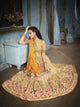 Festive ADA512 Partywear Beige Yellow Linen Silk Georgette Saree - Fashion Nation