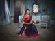 Elegant ADA517 Designer Navy Blue Red Satin Silk Saree - Fashion Nation