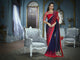 Elegant ADA517 Designer Navy Blue Red Satin Silk Saree - Fashion Nation