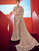 Evening Wear CR41004 Designer Grey Golden Silk Lycra Ruffles Saree - Fashion Nation