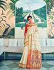 Finest RK78759 Weaving Off-White Red Paithani Silk Saree - Fashion Nation