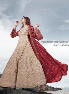 Designer Silk Indo Western Gown with  Long Jacket at Cheapest Prices by Fashion Nation