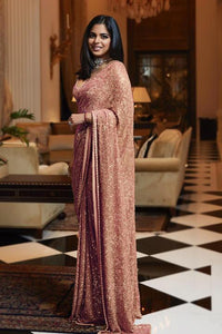 Cocktail Wear Isha RS Bollywood Inspired Beige Silk Saree - Fashion Nation