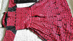 Amazing KD1117 Bollywood Inspired Katrina Kaif Black Red Silk Anarkali Gown - Fashion Nation