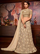 Fashion Edit LH10706 Designer Beige Net Jacquard Lehenga Saree by Fashion Nation