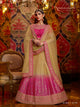Shaadi Special Nakkashi Shaded Rani Beige Silk Lehenga Choli