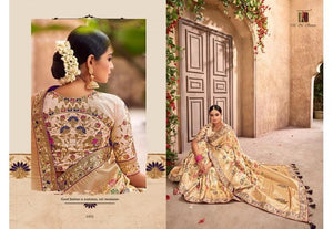 Wedding Special MN4402 Royal Beige Benarasi Silk Saree - Fashion Nation