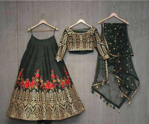 Fabulous SF5171 Bollywood Inspired Black Multicoloured Silk Net Lehenga Choli - Fashion Nation