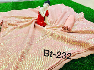Kareena Kapoor BT232 Bollywood Inspired Peach Silk Georgette Saree - Fashion Nation