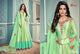 Summer Special Indo Western KY7027 Liril Green Silk Floor Length Anarkali Gown - Fashion Nation