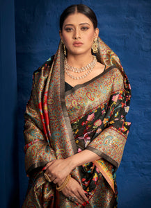Cocktail Party Wear Kashmiri Embroidery Sari