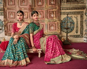 Traditional Wear Silk Bandhej Saree